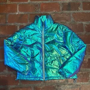Iridescent Puffer Jacket Size L